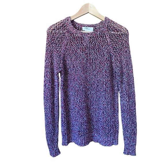 Isabel Marant Étoile Open‎ Knit Cotton Crewneck Sweater Red Multi Size XS - Picture 3 of 12